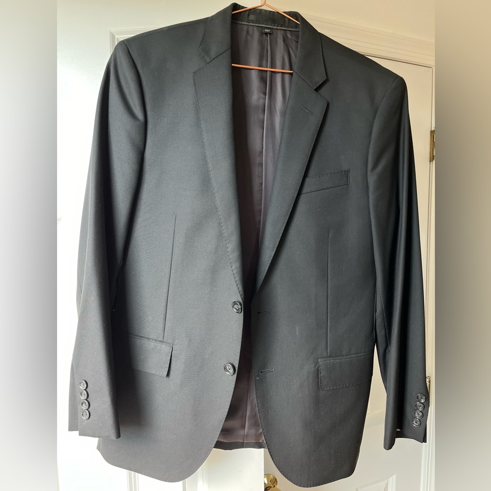 J. Crew Ludlow Suit in Black Loro Piana Wool
